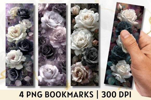 Moody Vintage Dark Rose Floral Bookmark vintage floral bookmark printable