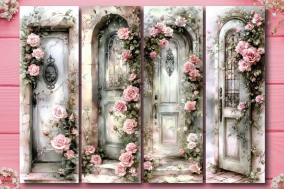 Vintage Floral Door Bookmark PNG Vol. 1 vintage floral bookmark printable