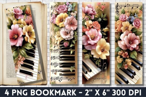 Vintage Floral Music Bookmark vintage floral bookmark printable
