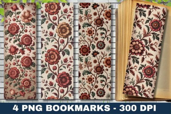Ornate Floral Vintage Pattern Bookmark vintage floral bookmark printable