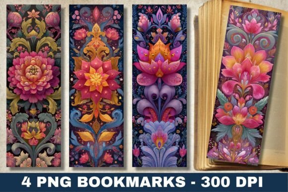 Vintage Mandala Pink Floral Bookmark PNG vintage floral bookmark printable