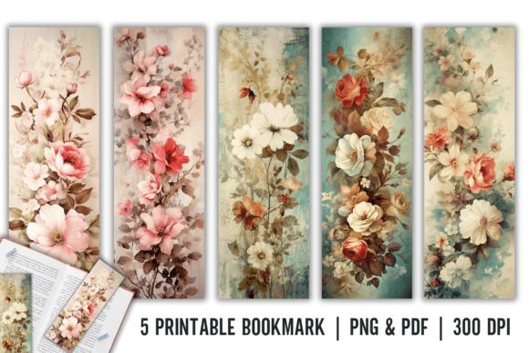 Vintage Floral Bookmark Printable vintage floral bookmark printable