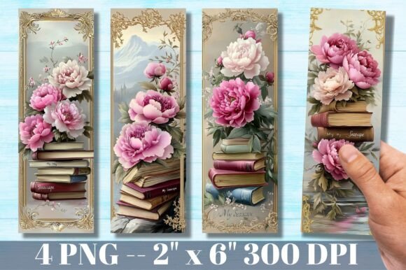Floral Vintage Book Bookmark Design vintage floral bookmark printable