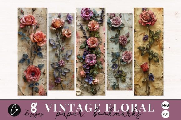 Vintage Floral Printable Bookmark Design vintage floral bookmark printable