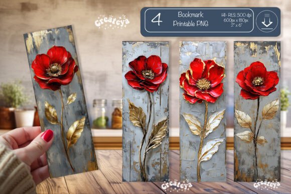 Vintage Floral Bookmark Printable PNG Vol. 11 vintage floral bookmark printable