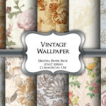 Vintage Wallpaper Digital Paper Pack vintage frame background wallpaper png