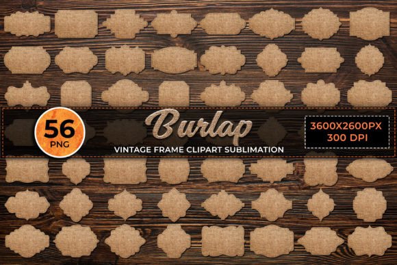 Burlap Vintage Frame Clipart Sublimation vintage frame clipart png transparent
