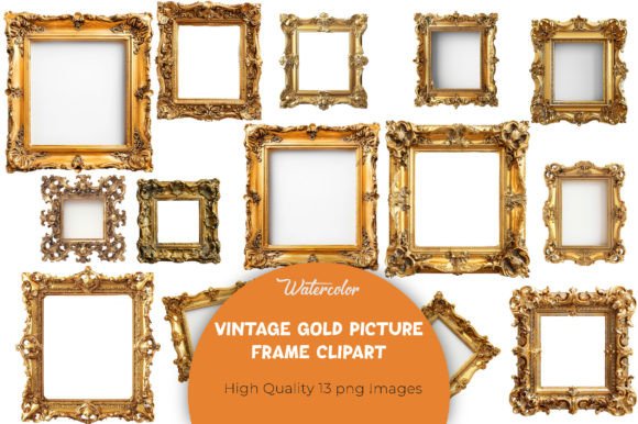 Vintage Gold Picture Frame Clipart vintage frame clipart png transparent