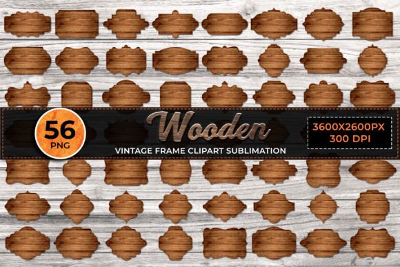 Wood Vintage Frame Clipart Sublimation Vol. 6 vintage frame clipart png transparent