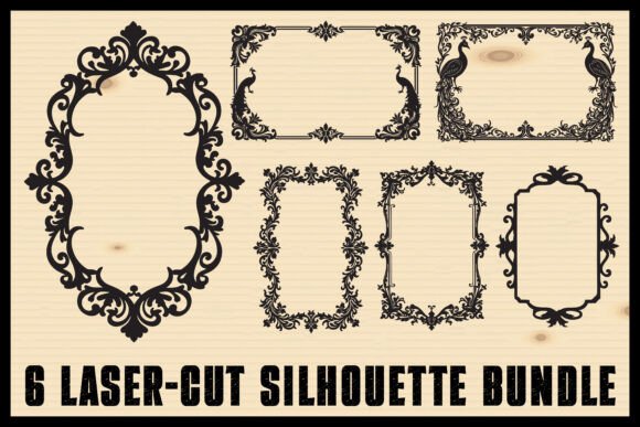 Elegant Laser Cut Frame Bundle vintage frame clipart png transparent