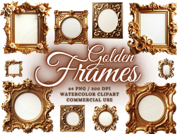 Gold Frames Clipart Antique Frame PNG vintage frame clipart png transparent