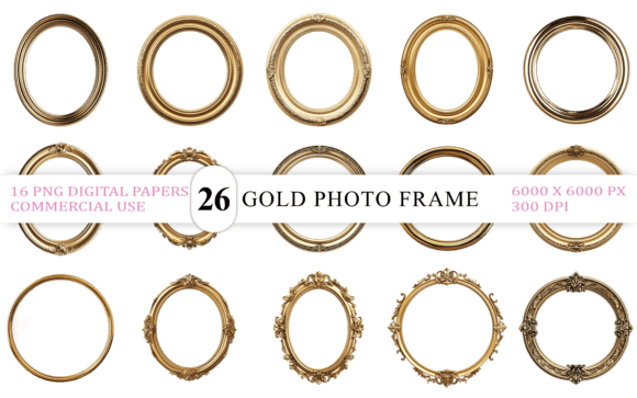 Classic Gold Photo Frame PNG vintage frame clipart png transparent