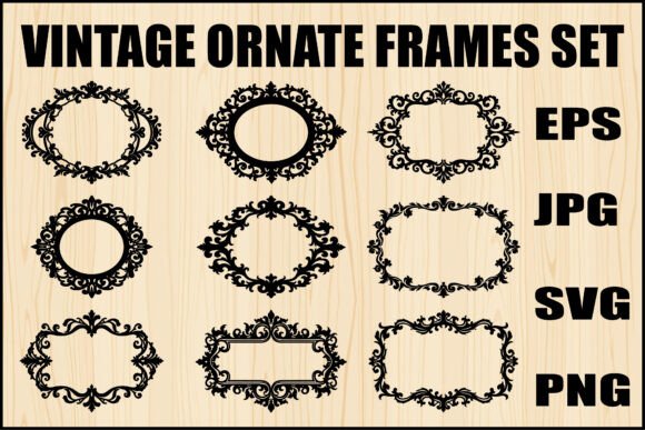 Vintage Ornate Frame Clipart Set vintage frame clipart png transparent