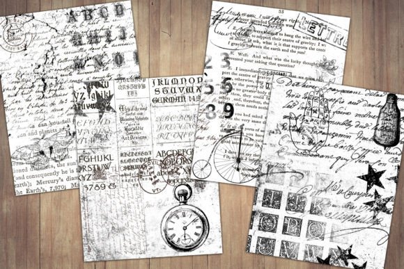 Vintage Ink Saver Junk Journal Papers vintage frame photo collage wall art