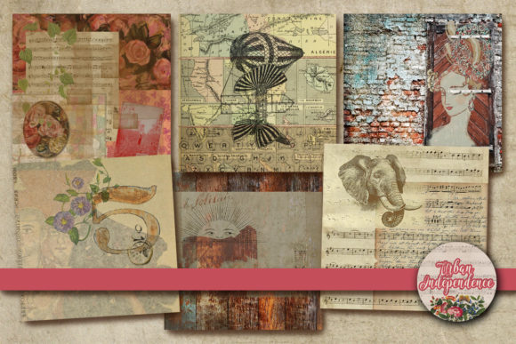 Vintage Grunge Papers vintage frame photo collage wall art