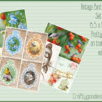 Vintage Bird Frame Collages vintage frame photo collage wall art