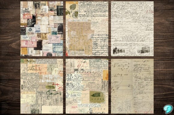 Vintage Collage Digital Papers Printable vintage frame photo collage wall art