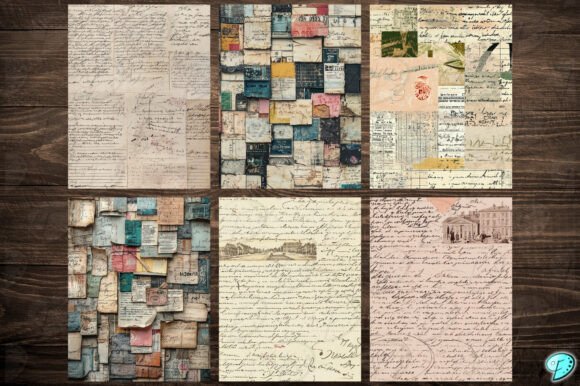 Vintage Collage Digital Papers Printable vintage frame photo collage wall art