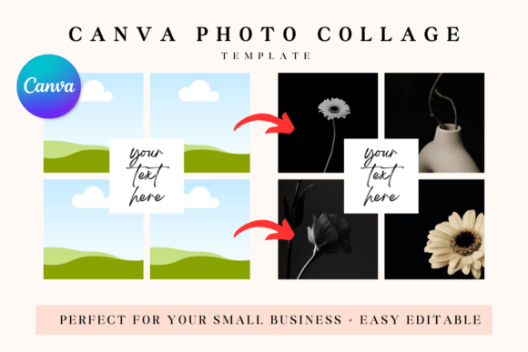 Canva Photo Collage Frame Template vintage frame photo collage wall art