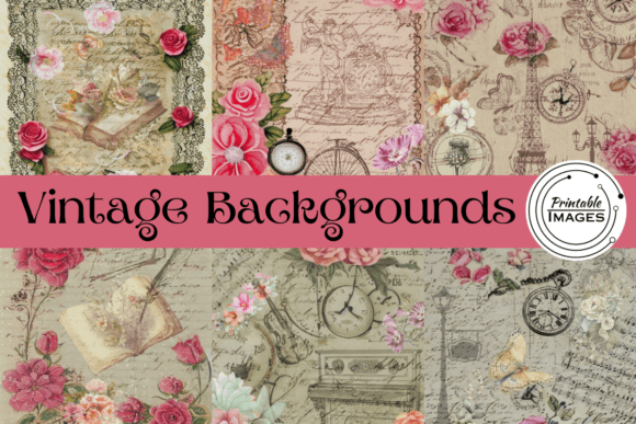Vintage Collage Background Papers vintage frame photo collage wall art