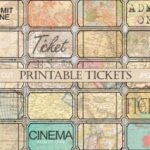 Vintage Map Tickets vintage frame design template printable