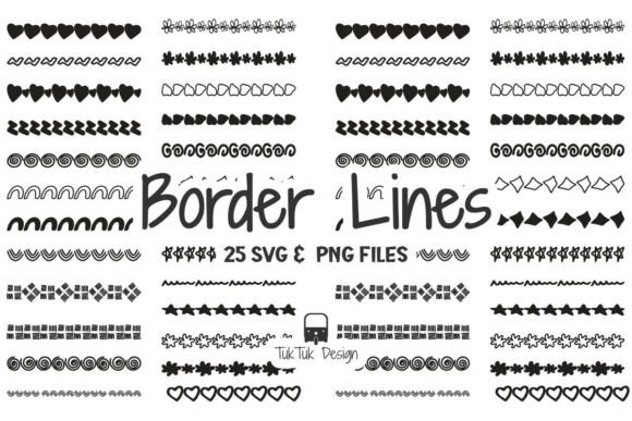 Doodle Border Line SVG PNG Bundle vintage frame design template printable