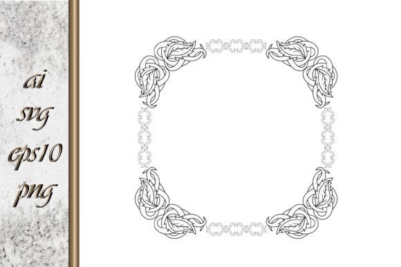 Vintage Frame Sketch Border Embroidery vintage frame drawing sketch stencil