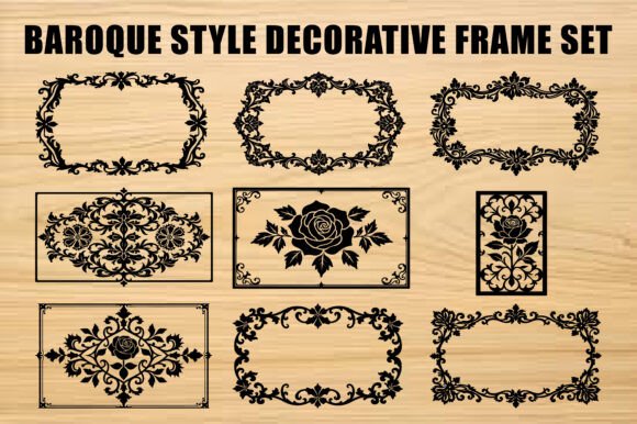 Elegant Antique Frame Collection Vol. 5 vintage frame graphic illustration silhouette outline