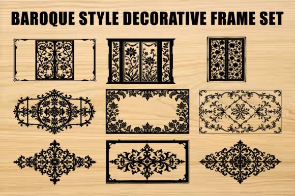 Elegant Antique Frame Collection vintage frame graphic illustration silhouette outline