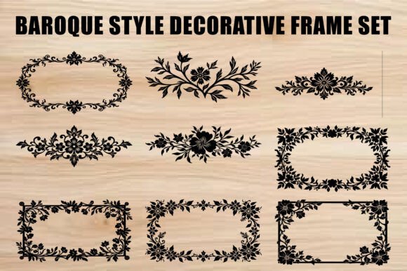 Ornate Vintage Frame Collection vintage frame graphic illustration silhouette outline