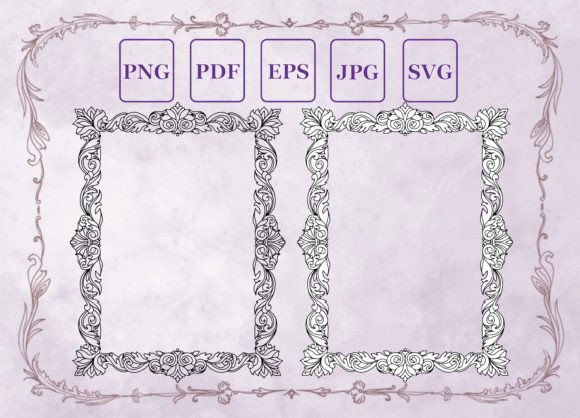 Vector Vintage Frame Engraving vintage frame graphic illustration silhouette outline
