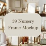 60 Wall Art Frames Nursery Mockup Bundle vintage frame mockup psd