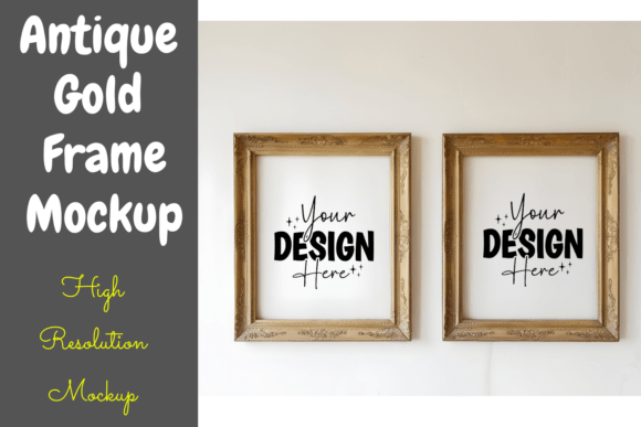 Antique Gold Frame Mockup vintage frame mockup psd