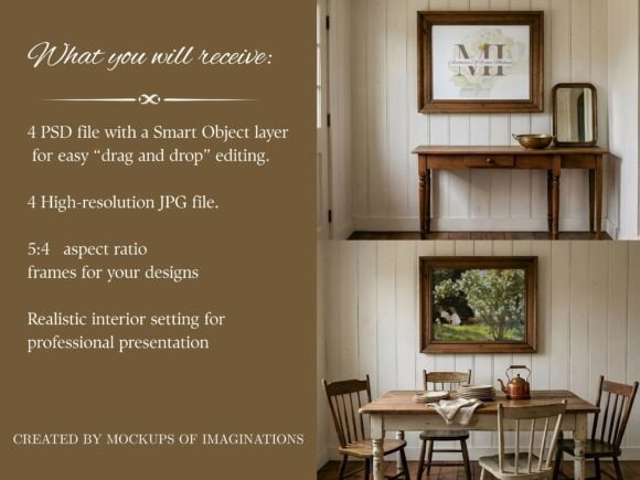 Vintage Frame Mockup Bundle 4 PSD vintage frame mockup psd