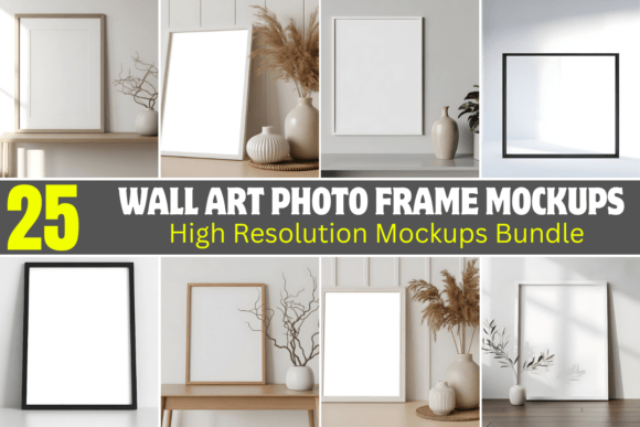 Wall Art Photo Frame Mockups Bundle vintage frame mockup psd