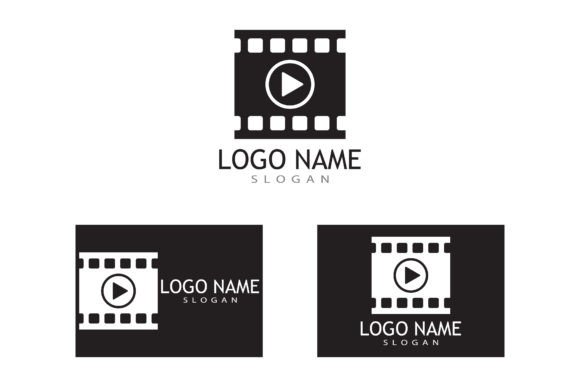 Movie Film Cinema Logo Vector vintage frame overlay film cinematic