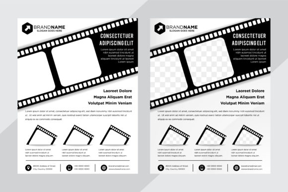 Film Flyer Black White vintage frame overlay film cinematic