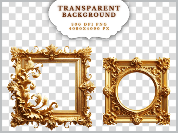 Gold Frames Clipart - Antique Frame Png vintage frame transparent png