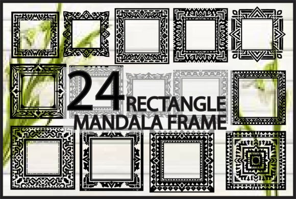 24 Rectangle Mandala Frame vintage frame rectangle png transparent svg