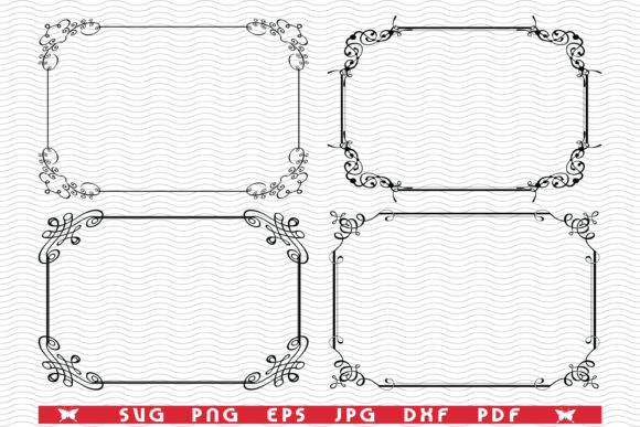 Decorative Frames Black Silhouettes vintage frame rectangle png transparent svg