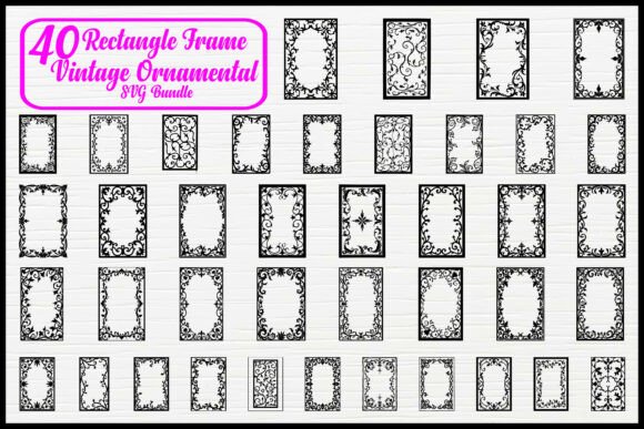 Rectangle Frame Vintage Ornamental Set vintage frame rectangle png transparent svg