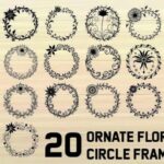 Ornate Floral Circle Frame Set vintage frame round circle oval png transparent