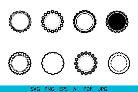 Decorative Circular Frame Border Set vintage frame round circle oval png transparent