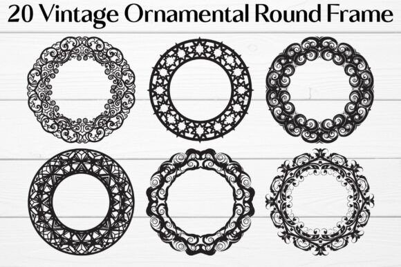 Vintage Ornamental Round Frame Bundle vintage frame round circle oval png transparent