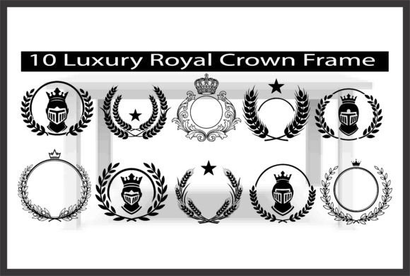 Luxury Royal Crown Frame Vol. 3 vintage frame tattoo design ornamental