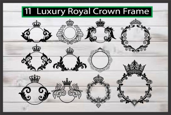 Luxury Royal Crown Frame Vol. 2 vintage frame tattoo design ornamental