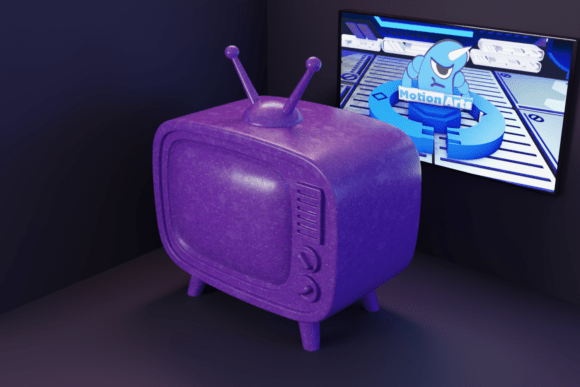 3D Antique TV vintage frame tv art samsung display
