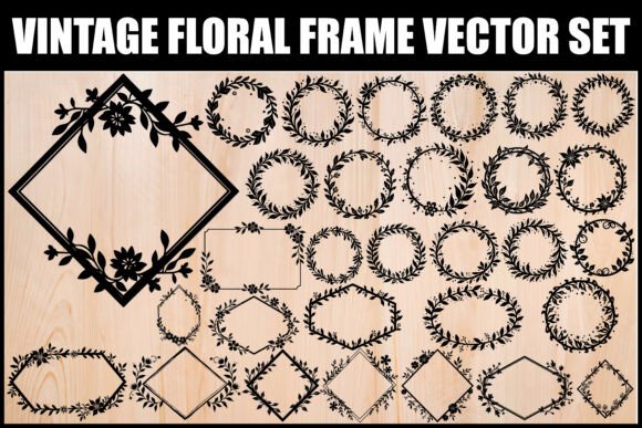 Vintage Floral Frame SVG Bundle vintage frame vector svg png transparent