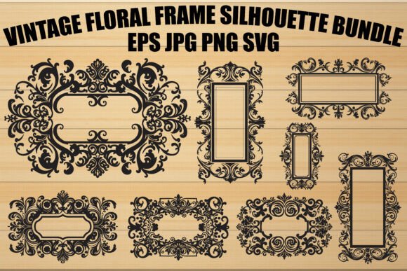 Vintage Wedding Frame Vector Set vintage frame vector svg png transparent