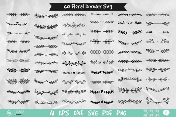 60 Floral Divider SVG vintage frame vector svg png transparent